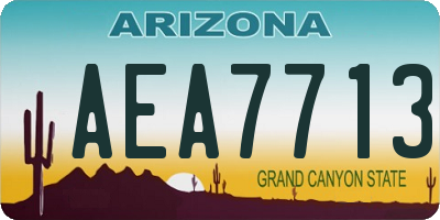 AZ license plate AEA7713