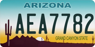 AZ license plate AEA7782