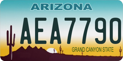 AZ license plate AEA7790