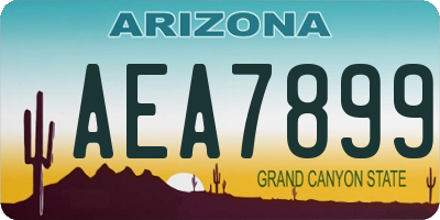 AZ license plate AEA7899