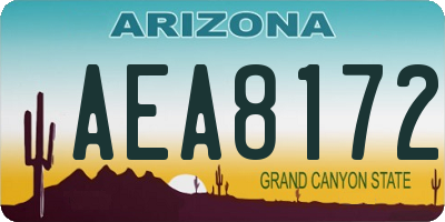 AZ license plate AEA8172