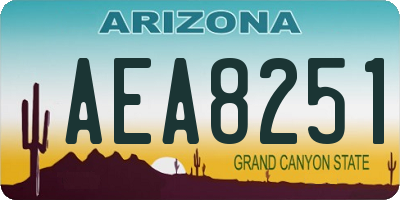 AZ license plate AEA8251