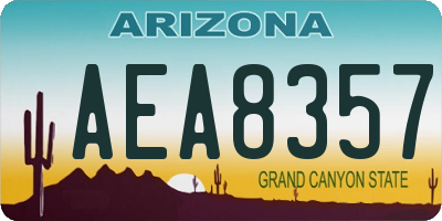 AZ license plate AEA8357
