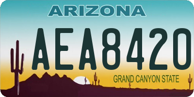 AZ license plate AEA8420