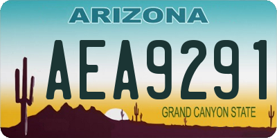 AZ license plate AEA9291