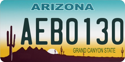 AZ license plate AEB0130