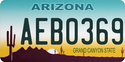AZ license plate AEB0369