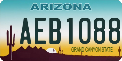 AZ license plate AEB1088