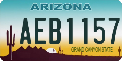 AZ license plate AEB1157