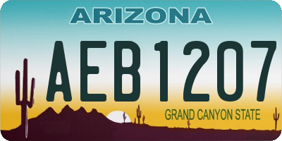 AZ license plate AEB1207