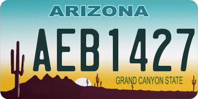 AZ license plate AEB1427