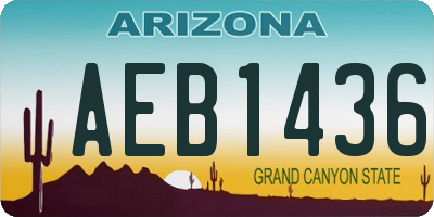 AZ license plate AEB1436