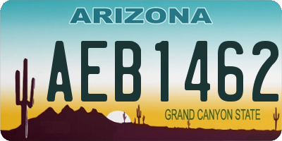 AZ license plate AEB1462