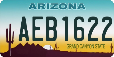 AZ license plate AEB1622