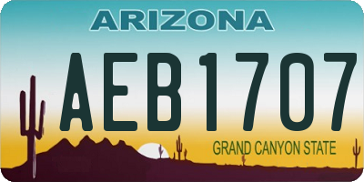 AZ license plate AEB1707
