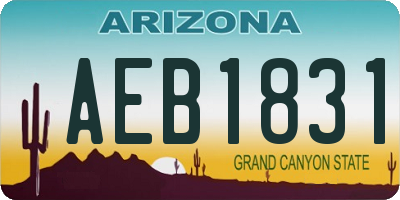 AZ license plate AEB1831