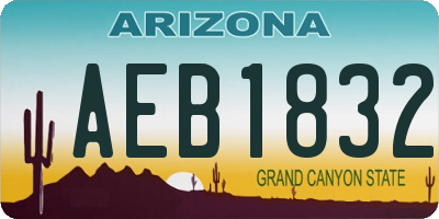 AZ license plate AEB1832
