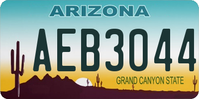 AZ license plate AEB3044