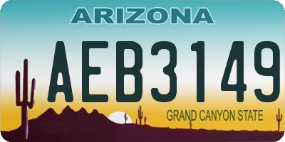 AZ license plate AEB3149