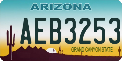 AZ license plate AEB3253