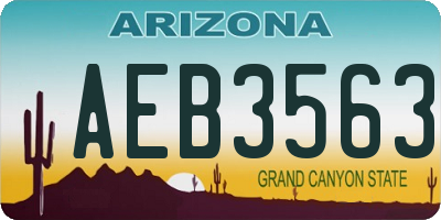 AZ license plate AEB3563