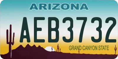 AZ license plate AEB3732