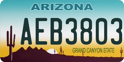 AZ license plate AEB3803