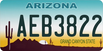 AZ license plate AEB3822