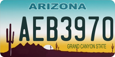 AZ license plate AEB3970