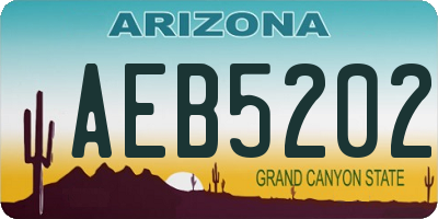AZ license plate AEB5202