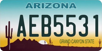AZ license plate AEB5531