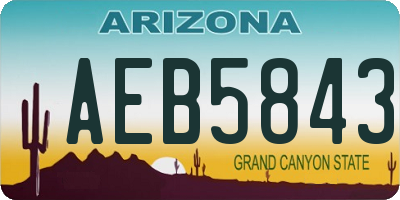 AZ license plate AEB5843