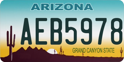 AZ license plate AEB5978