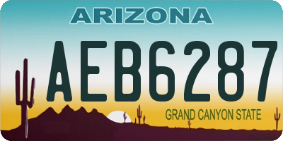 AZ license plate AEB6287