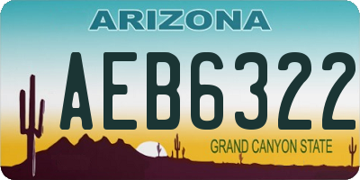AZ license plate AEB6322