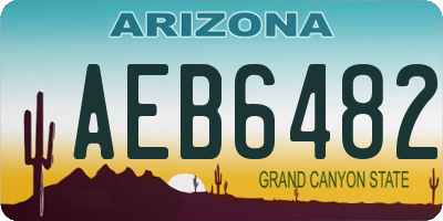 AZ license plate AEB6482