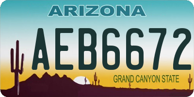AZ license plate AEB6672