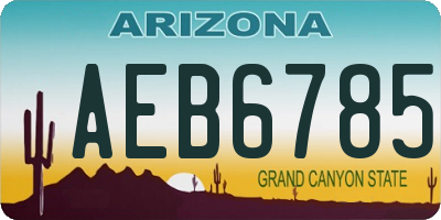 AZ license plate AEB6785