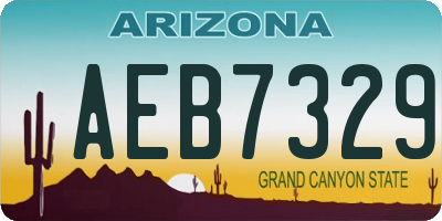 AZ license plate AEB7329