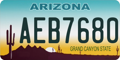 AZ license plate AEB7680