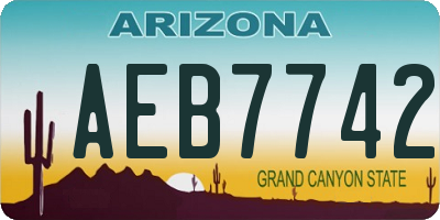 AZ license plate AEB7742