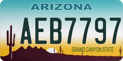 AZ license plate AEB7797