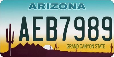 AZ license plate AEB7989