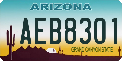 AZ license plate AEB8301