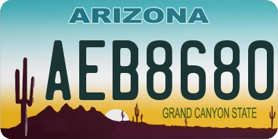 AZ license plate AEB8680