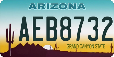 AZ license plate AEB8732