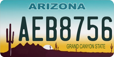 AZ license plate AEB8756