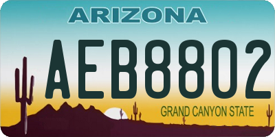 AZ license plate AEB8802