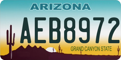 AZ license plate AEB8972