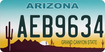 AZ license plate AEB9634